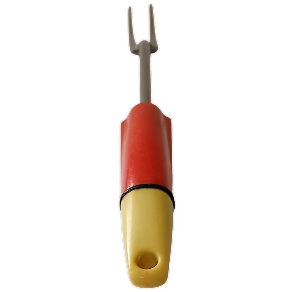 A&J Ecko Serving‎ Fork Vintage Red Yellow Handle Stainless Steel USA Melamine